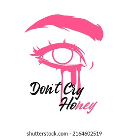 Vector Illustration Of Crying Woman's Eyes