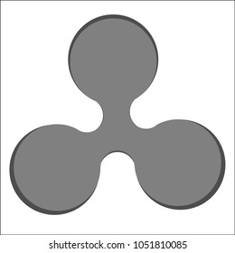 Vector illustration: Crypto coin icon of Ripple (XRP) on isolated white background . Name of the crypto currency Ripple (XRP). Digital currency