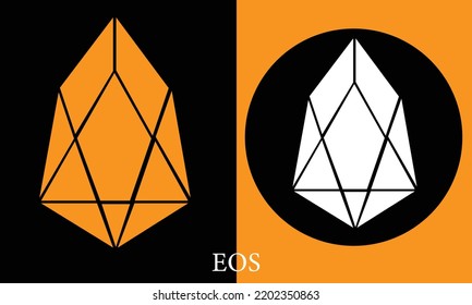 Vector illustration crypto coin. Icon in two colors EOS (EOS). 