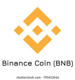 Vector illustration crypto coin icon on isolated white background Binance Coin (BNB). Name of the crypto currency and the short trade name on the exchange. Digital currency