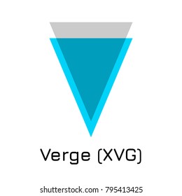 Vector illustration crypto coin icon on isolated white background Verge (XVG). Name of the crypto currency and the short trade name on the exchange. Digital currency