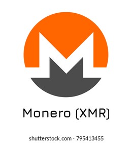 Vector illustration crypto coin icon on isolated white background Monero (XMR). Name of the crypto currency and the short trade name on the exchange. Digital currency