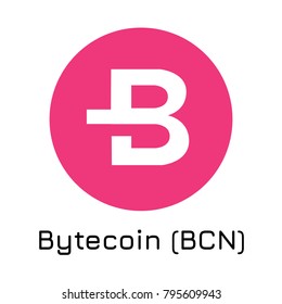 Vector illustration crypto coin icon on isolated white background Bytecoin (BCN). Name of the crypto currency and the short trade name on the exchange. Digital currency svg
