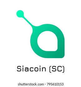 Vector illustration crypto coin icon on isolated white background Siacoin (SC). Name of the crypto currency and the short trade name on the exchange. Digital currency
