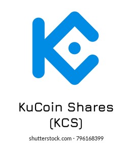 Vector illustration crypto coin icon on isolated white background KuCoin Shares (KCS). Name of the crypto currency and the short trade name on the exchange. Digital currency