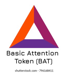 Vector illustration crypto coin icon on isolated white background Basic Attention Token (BAT). Name of the crypto currency and the short trade name on the exchange. Digital currency