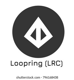 Vector illustration crypto coin icon on isolated white background Loopring (LRC). Name of the crypto currency and the short trade name on the exchange. Digital currency