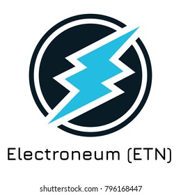 Vector illustration crypto coin icon on isolated white background Electroneum (ETN). Name of the crypto currency and the short trade name on the exchange. Digital currency