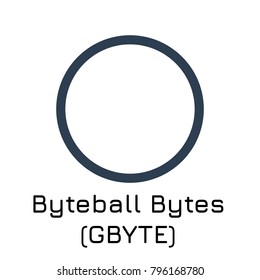 Vector illustration crypto coin icon on isolated white background Byteball Bytes (GBYTE). Name of the crypto currency and the short trade name on the exchange. Digital currency