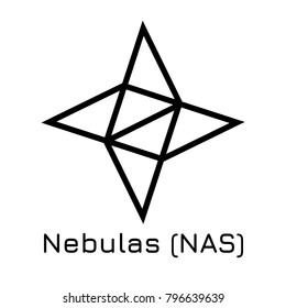 Vector illustration crypto coin icon on isolated white background Nebulas (NAS). Name of the crypto currency and the short trade name on the exchange. Digital currency