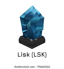 Vector illustration crypto coin icon on isolated white background Lisk (LSK). Name of the crypto currency and the short trade name on the exchange. Digital currency