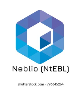 Vector illustration crypto coin icon on isolated white background Neblio (NtEBL). Name of the crypto currency and the short trade name on the exchange. Digital currency