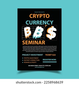 Vector Illustration of Crypto Currency Flyer Poster