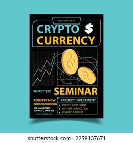 Ilustración Del Vector Del Cartel Del Volante De Moneda Cripta