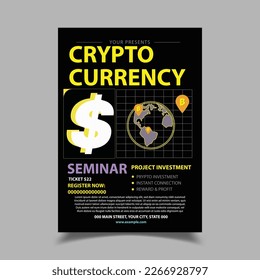 Ilustración Del Vector Del Cartel Del Volante De Moneda Cripta