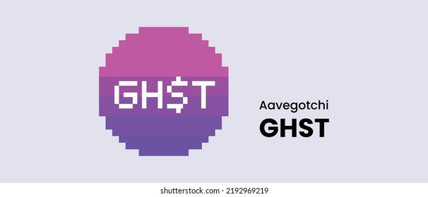 Vector illustration of crypto currency GHST token Aavegotchi logo or symbol on isolated background. svg