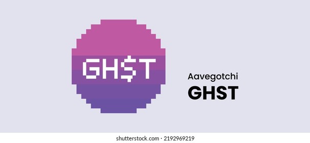Vector illustration of crypto currency GHST token Aavegotchi logo or symbol on isolated background.