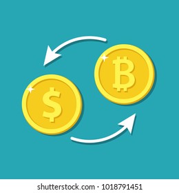 Vector illustration. Crypto currency information. Background for advertising electronic money. New technologies. Currency exchange in a flat style.