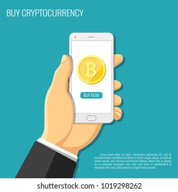 Vector illustration. Crypto currency information. Background for advertising electronic money. New technologies. Currency exchange in a flat style.