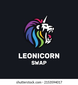 Vector illustration of crypto currency token Leonicorp swap LEOS logo or symbol on isolated background. 