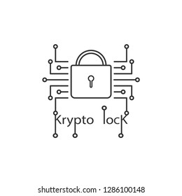 Vector illustration of crypto lock icon