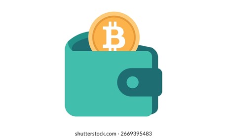 Ilustración vectorial de un monedero criptográfico con monedas de Bitcoin, Ethereum y Litecoin. Ideal para blockchain, intercambios de criptomonedas, App DeFi y empresas de fintech.