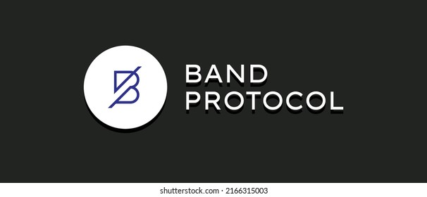 vector illustration of cryptocurrency Band protocol coin logo. BAND Token icon with typography symbol on isolated background.