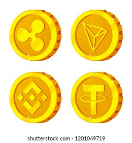 Vector illustration of cryptocurrency and coin icon. Collection of cryptocurrency and crypto stock symbol for web.