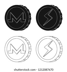 Vector illustration of cryptocurrency and coin icon. Collection of cryptocurrency and crypto stock symbol for web.
