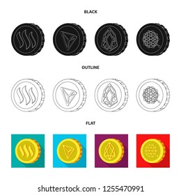 Vector illustration of cryptocurrency and coin icon. Collection of cryptocurrency and crypto stock vector illustration.