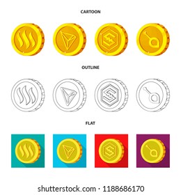 Vector illustration of cryptocurrency and coin logo. Set of cryptocurrency and crypto stock symbol for web.