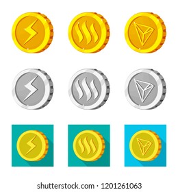 Vector illustration of cryptocurrency and coin logo. Collection of cryptocurrency and crypto stock symbol for web.