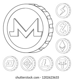 Vector illustration of cryptocurrency and coin logo. Collection of cryptocurrency and crypto vector icon for stock.