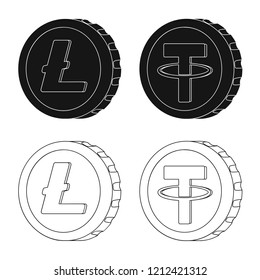 Vector illustration of cryptocurrency and coin logo. Collection of cryptocurrency and crypto stock vector illustration.