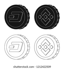 Vector illustration of cryptocurrency and coin logo. Collection of cryptocurrency and crypto stock symbol for web.