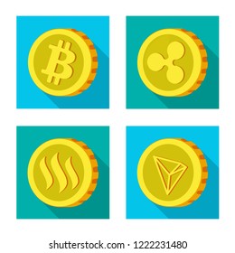 Vector illustration of cryptocurrency and coin logo. Collection of cryptocurrency and crypto vector icon for stock.