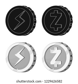 Vector illustration of cryptocurrency and coin logo. Set of cryptocurrency and crypto stock vector illustration.