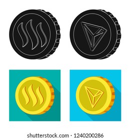 Vector illustration of cryptocurrency and coin logo. Collection of cryptocurrency and crypto stock vector illustration.
