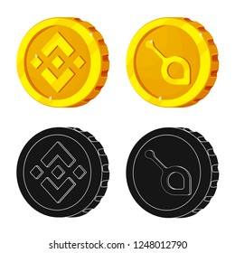 Vector illustration of cryptocurrency and coin logo. Collection of cryptocurrency and crypto stock symbol for web.