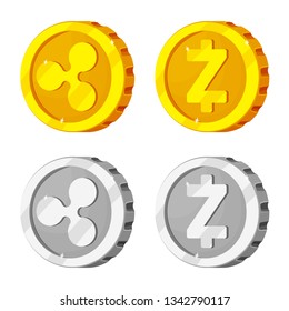 Vector illustration of cryptocurrency and coin logo. Set of cryptocurrency and crypto stock symbol for web.