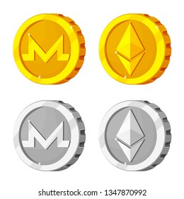 Vector illustration of cryptocurrency and coin logo. Set of cryptocurrency and crypto stock vector illustration.