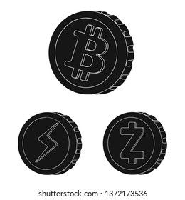 Vector illustration of cryptocurrency and coin logo. Collection of cryptocurrency and crypto stock vector illustration.