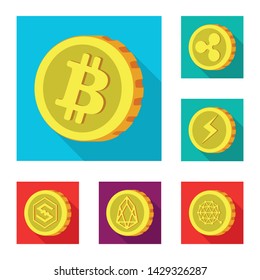 Vector illustration of cryptocurrency and coin logo. Set of cryptocurrency and crypto stock vector illustration.