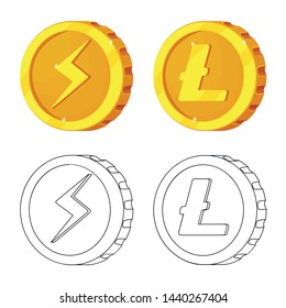 Vector illustration of cryptocurrency and coin logo. Collection of cryptocurrency and crypto stock symbol for web.