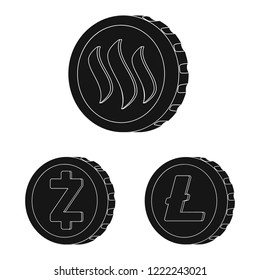 Vector illustration of cryptocurrency and coin sign. Collection of cryptocurrency and crypto stock vector illustration.