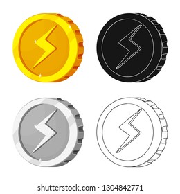Vector illustration of cryptocurrency and coin sign. Collection of cryptocurrency and crypto vector icon for stock.