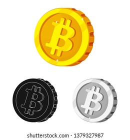 Vector illustration of cryptocurrency and coin sign. Collection of cryptocurrency and crypto stock vector illustration.