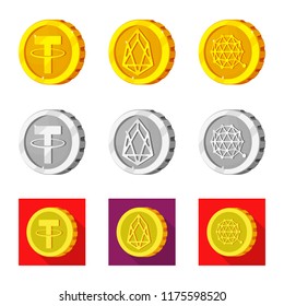 Vector illustration of cryptocurrency and coin symbol. Set of cryptocurrency and crypto stock vector illustration.