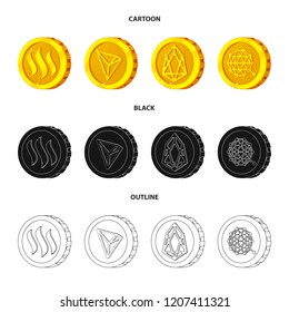 Vector illustration of cryptocurrency and coin symbol. Set of cryptocurrency and crypto stock vector illustration.