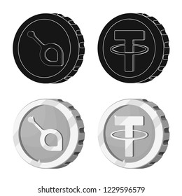 Vector illustration of cryptocurrency and coin symbol. Collection of cryptocurrency and crypto stock symbol for web.